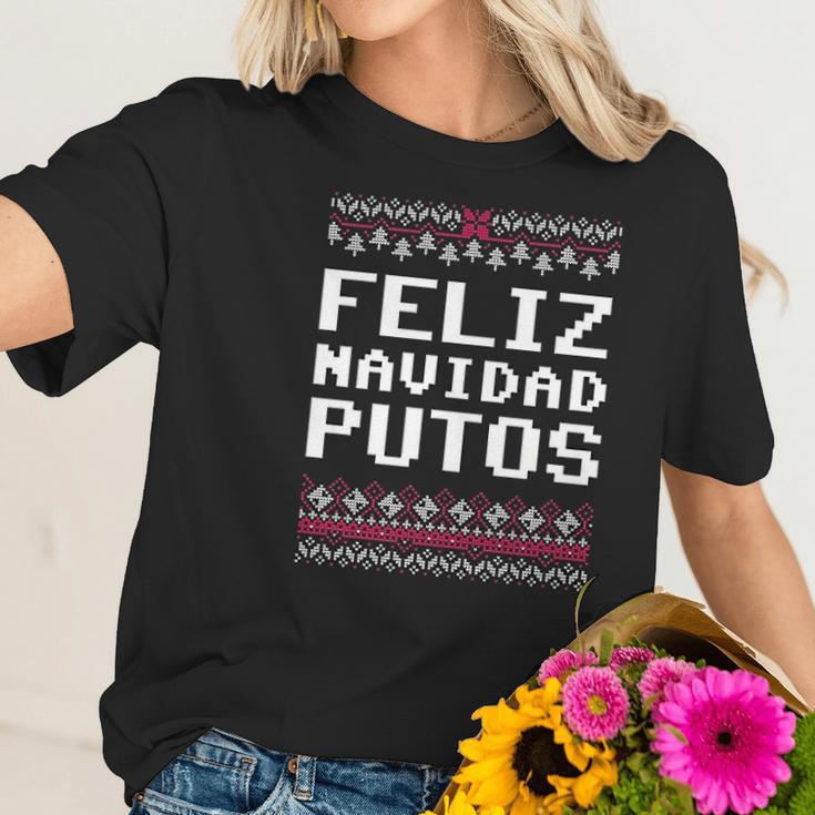 Feliz Navidad Mexican Ugly Christmas Funny Women T-Shirt Gifts for Her