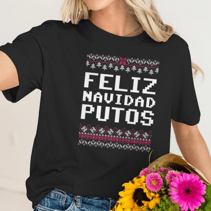 Feliz Navidad Mexican Ugly Christmas Women T-Shirt Gifts for Her