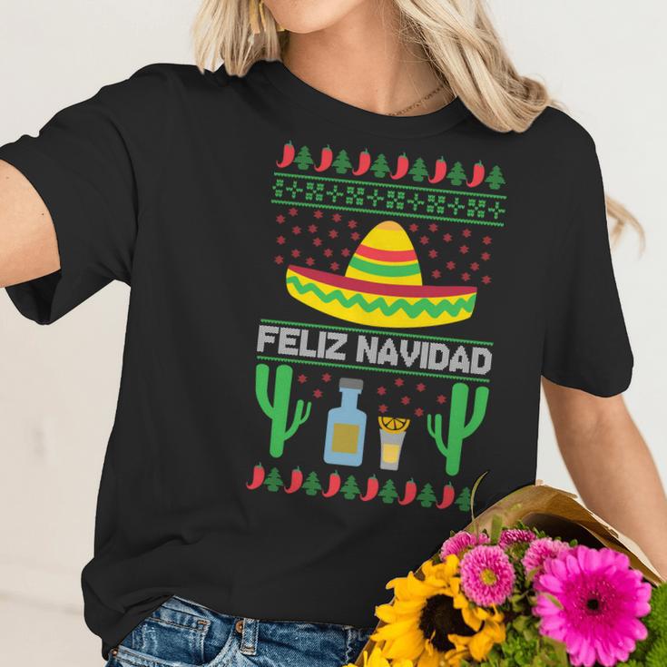 Feliz Navidad Ugly Christmas Women T-Shirt Gifts for Her