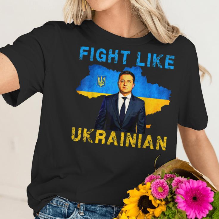 Fight Like Ukrainian I Stand With Ukraine Volodymyr Zelensky Men Women T-Shirt Graphic Print Casual Unisex Tee Women T-Shirt Gifts for Her