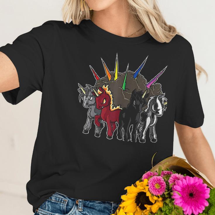 The Four Unicorns Of The Apocalypse Horsemen Parody Women T-Shirt Gifts for Her