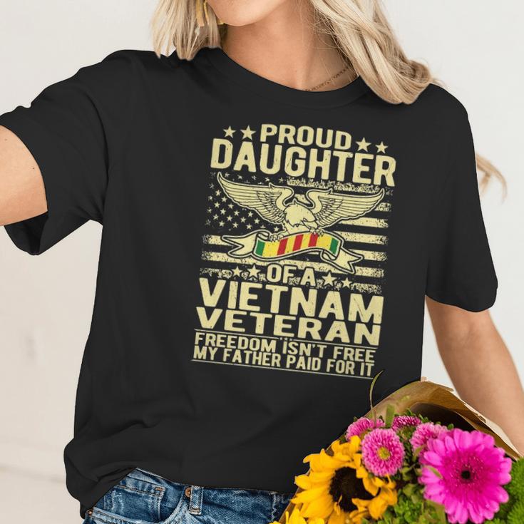 Freedom Isnt Free Proud Daughter Of Vietnam Veteran Ribbon Women T-Shirt Gifts for Her