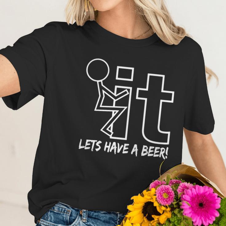 Fuk It Lets Have A Beer Women T-Shirt Gifts for Her