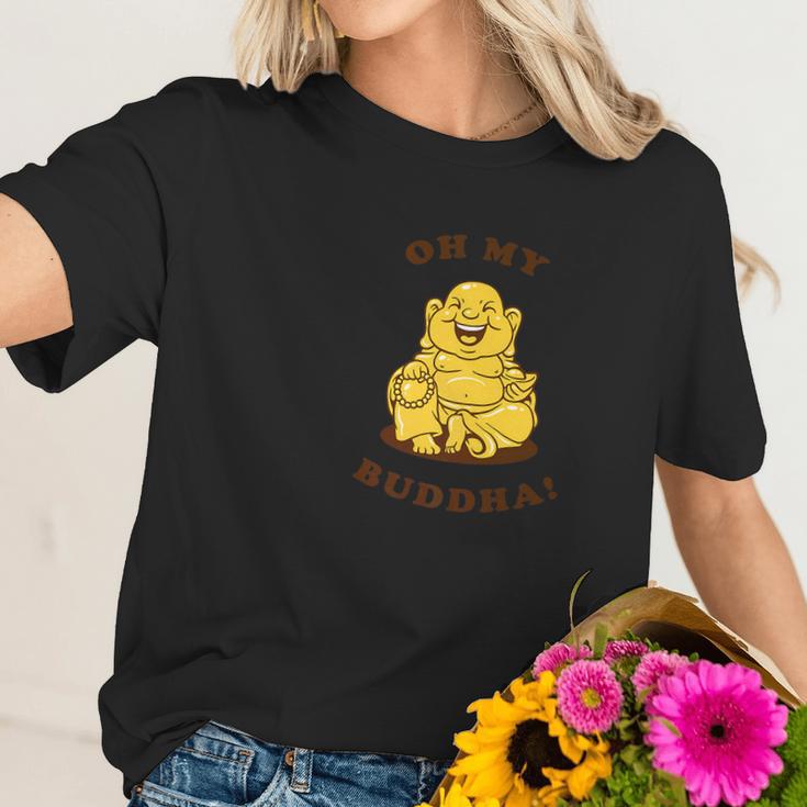 Funny Buddhism God Joke Oh My Buddha Women T-Shirt Gifts for Her