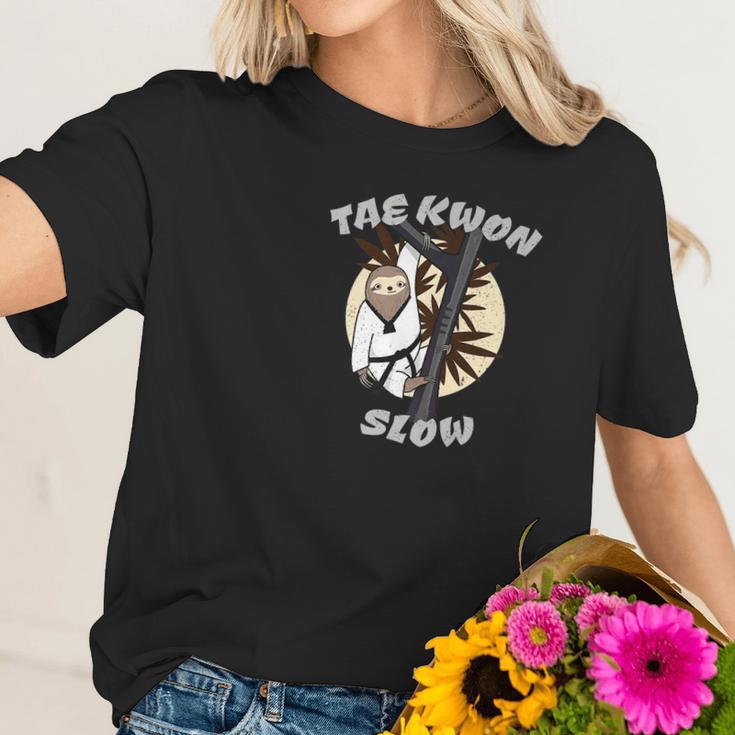 Funny Martial Art Sloth Tae Kwon Slow Women T-Shirt Gifts for Her