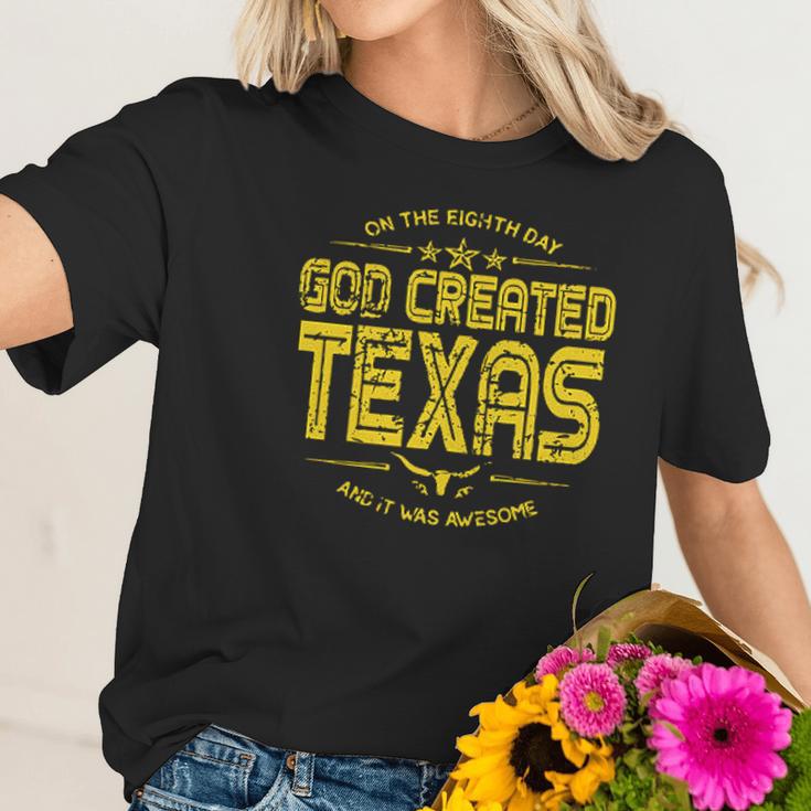 God Created Texas Aesthetic Gift 2022 Women T-Shirt Gifts for Her