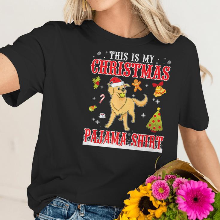 Golden Retriever Snow Gilf This Is My Christmas Pajama Shirt Women T-Shirt Gifts for Her