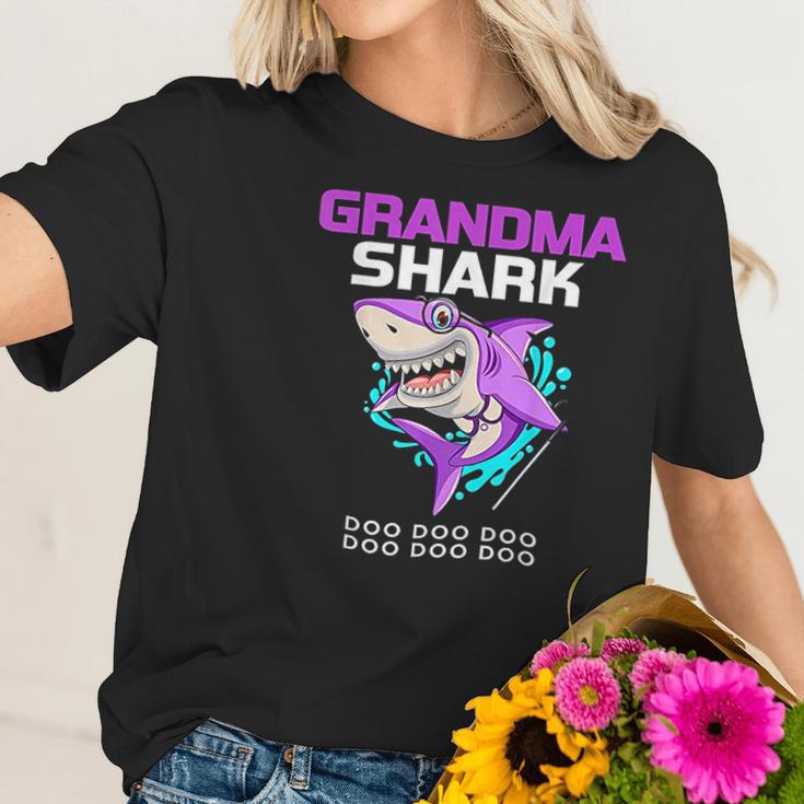 Grandma Shark Mothers Day Gift From Husband Son Women T-Shirt Gifts for Her