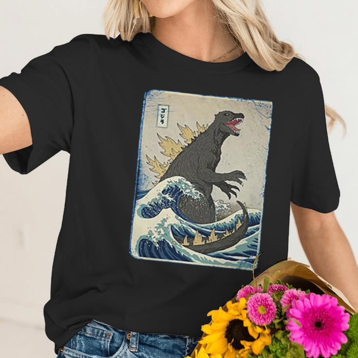 The Great Godzilla Off Kanagawa Funny Women T-Shirt Gifts for Her