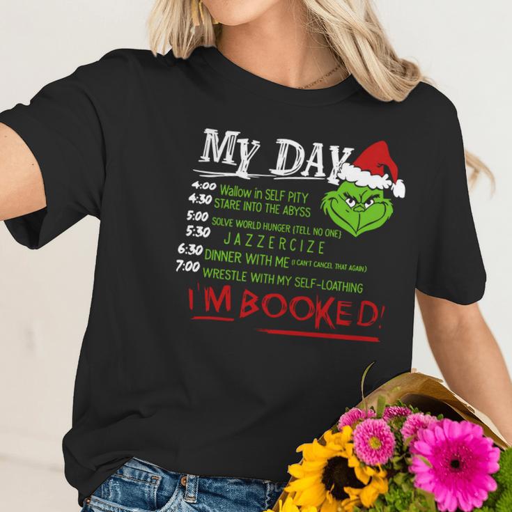 Grinch Christmas My Day List Time Im Booked Sweatshirt Hoodie Women T-Shirt Gifts for Her