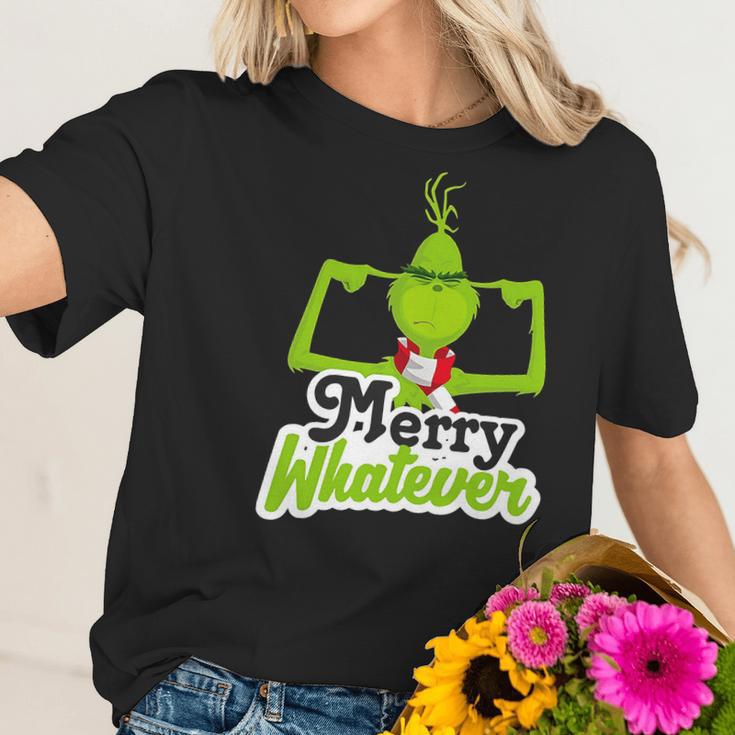 Grinch Christmas Merry Whatever Women T-Shirt Gifts for Her