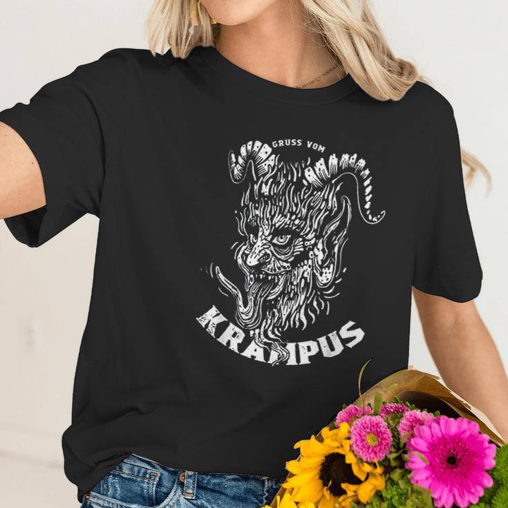 Gruss Vom Krampus Greetings From Ugly Christmas Demon Devil Women T-Shirt Gifts for Her