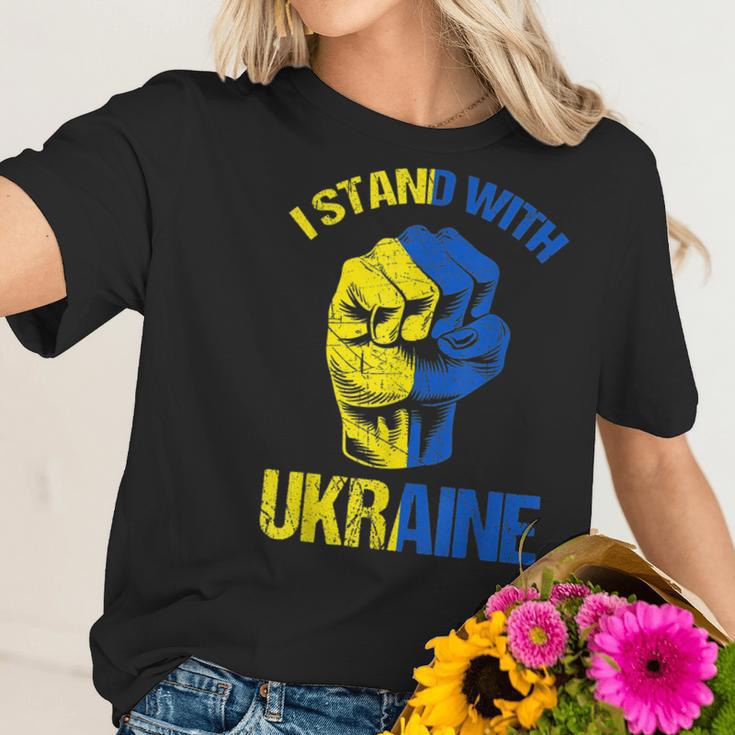 Hand Fist Ukraine I Stand With Ukraine Support Ukraine Men Women T-Shirt Graphic Print Casual Unisex Tee Women T-Shirt Gifts for Her