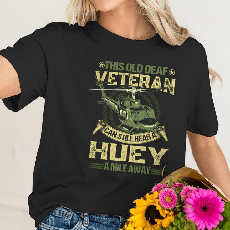 Hear A Huey A Mile Away Funny Gift Helicopter Pilot Vietnam Veteran Cute Gift Men Women T-Shirt Graphic Print Casual Unisex Tee Women T-Shirt Gifts for Her