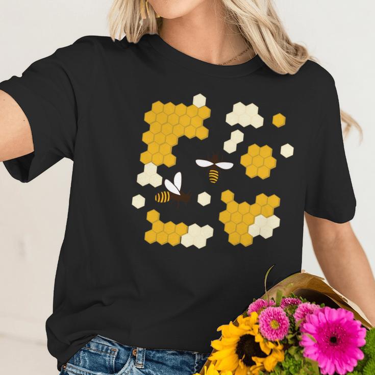 Honey Bee Honeycomb Women T-Shirt Gifts for Her