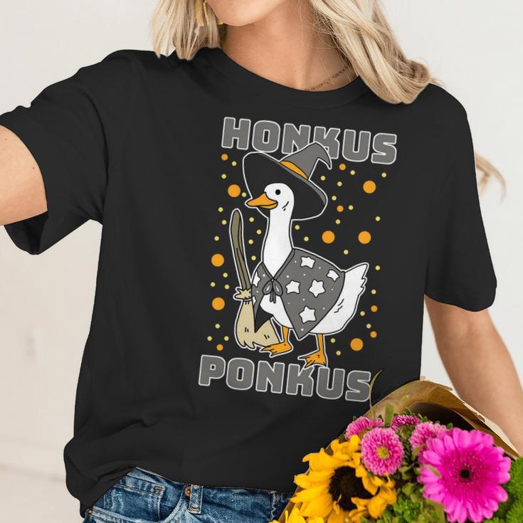 Honkus Ponkus Funny Duck Halloween Women T-Shirt Gifts for Her