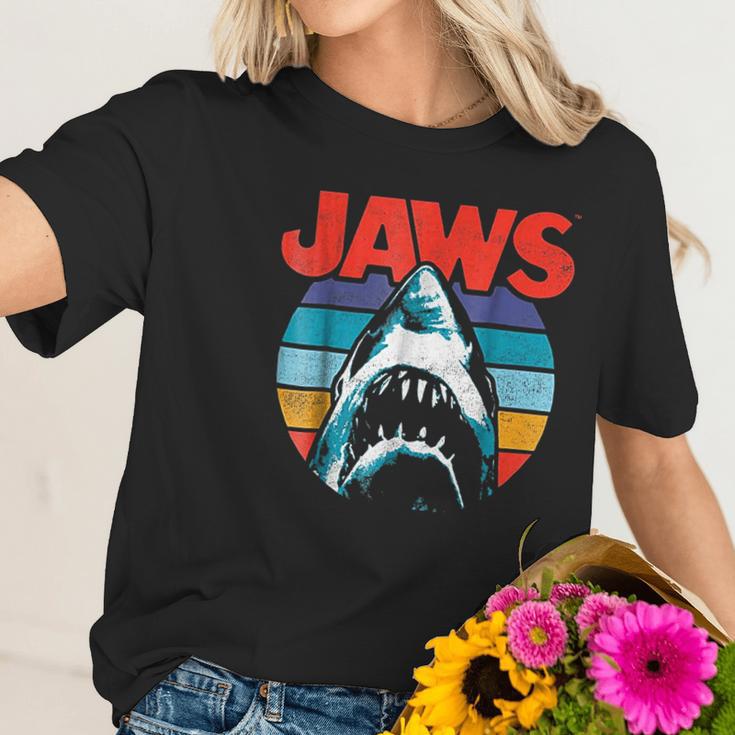 Jaws Retro Colors Shark Rainbow Women T-Shirt Gifts for Her