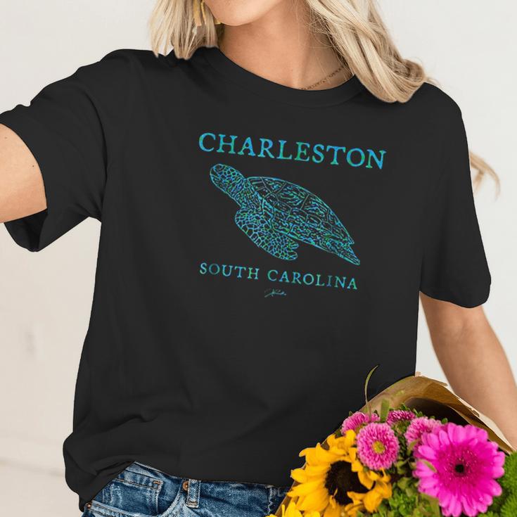 Jcombs Charleston Gliding Sea Turtle Women T-Shirt Gifts for Her