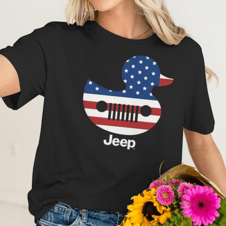 Jeep Duck American Flag Gift For Patriotic Women T-Shirt Gifts for Her