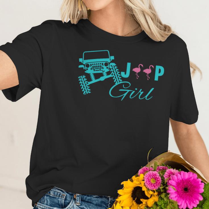 Jeep Girl Flamingo Women T-Shirt Gifts for Her