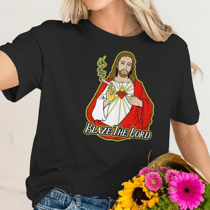 Jesus Blaze The Lord Marijuana Women T-Shirt Gifts for Her