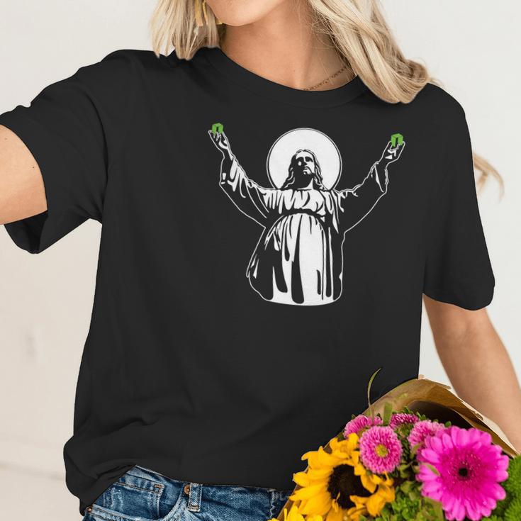 Jesus Neo Cryptocurrency Hodl Digital Blockchain Btc Women T-Shirt Gifts for Her