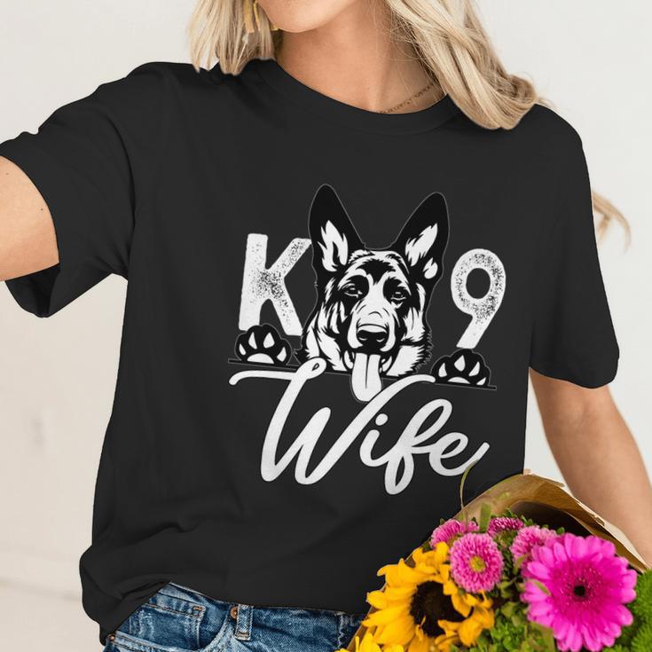 K9 Unit Police Officer Wife Gift German Shepherd Graphic Design Printed Casual Daily Basic Women T-Shirt Gifts for Her