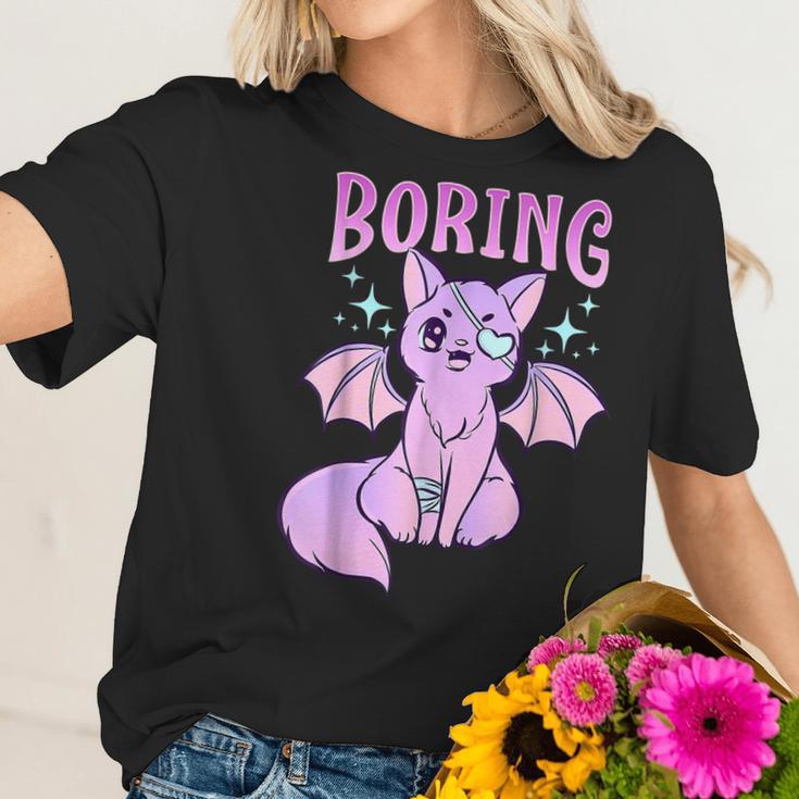 Kawaii Pastel Goth Cute Creepy Bat Cat Anime Theme V2 Men Women T-Shirt Graphic Print Casual Unisex Tee Women T-Shirt Gifts for Her