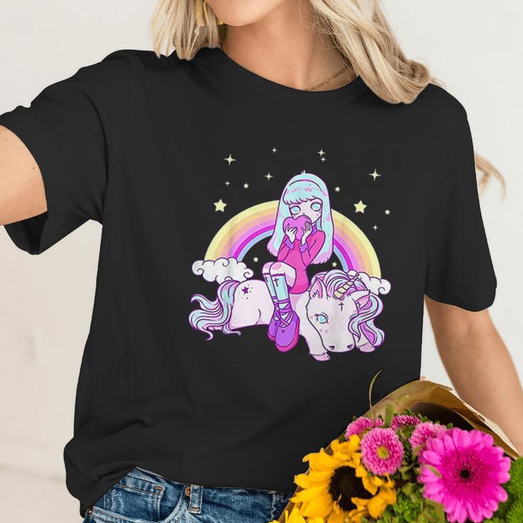 Kawaii Pastel Goth Rainbow Unicorn Cute Girl Women T-Shirt Gifts for Her