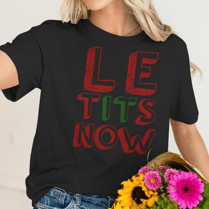 Le Tits Now Funny Christmas Jumper With Let Is Snow Slogan Sweatshirt Women T-Shirt Gifts for Her