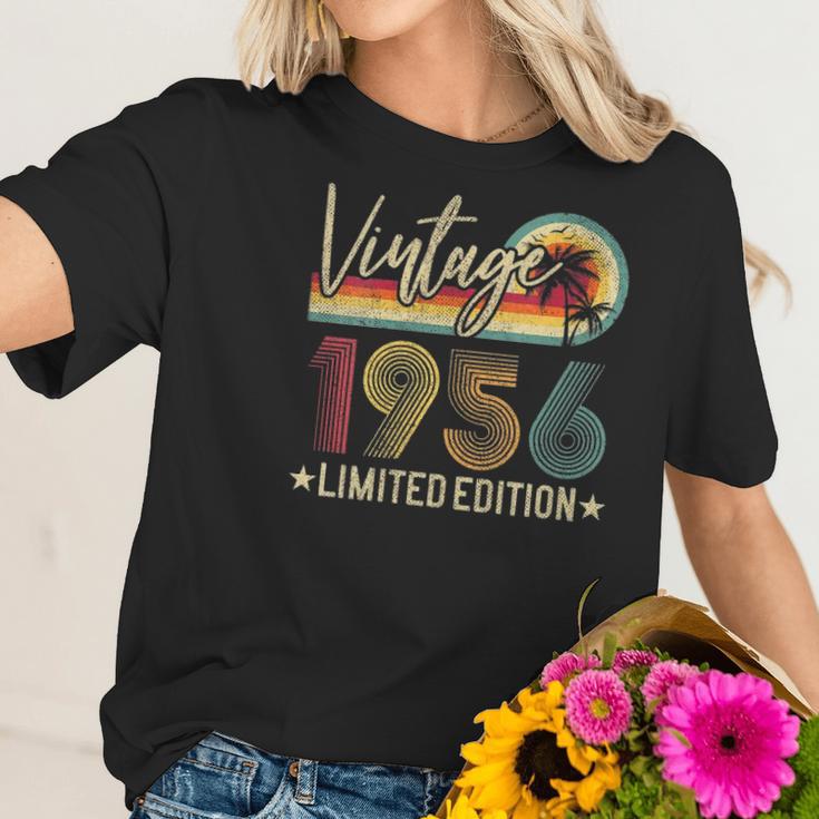 Womens Limited Edition 1956 66Th Birthday Gift 66 Years Old Vintage V-Neck Women T-Shirt Gifts for Her