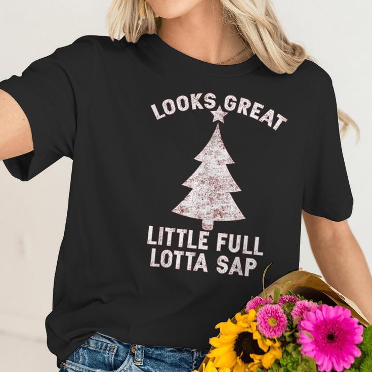 Little Full Lotta Sap Christmas Vacation Santa Women T-Shirt Gifts for Her