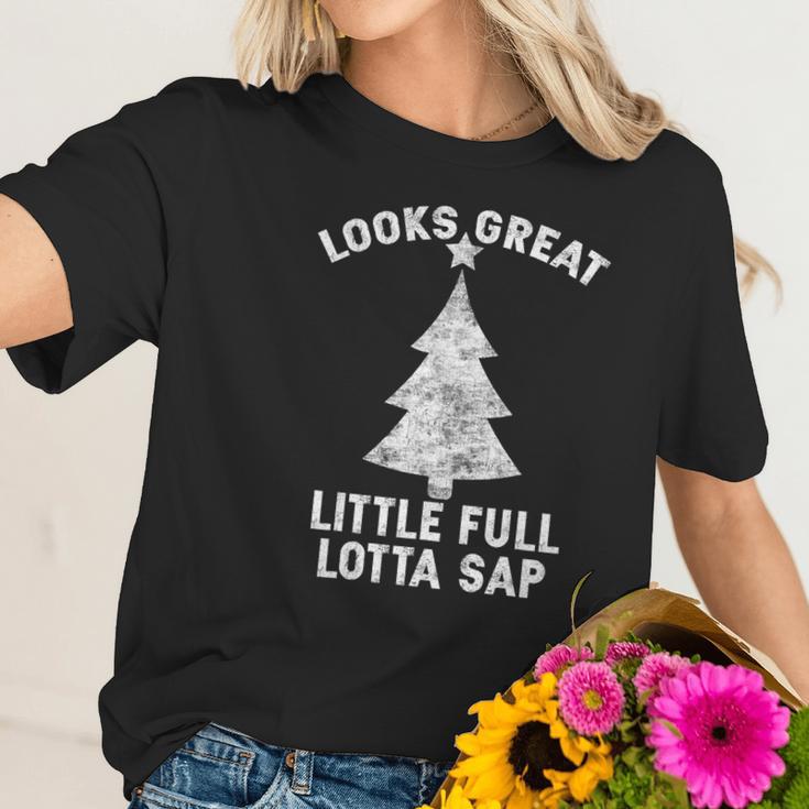 Little Full Lotta Sap Tee Christmas Vacation Santa Women T-Shirt Gifts for Her