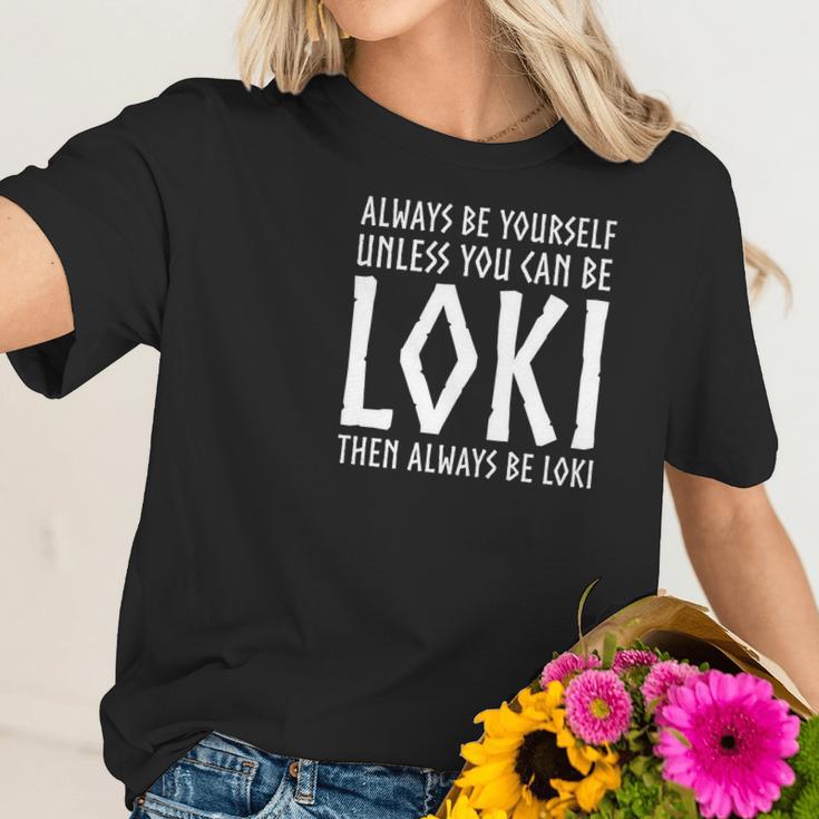 Loki Norse Mythology Pagan Viking Trickster God Funny Asatru Women T-Shirt Gifts for Her