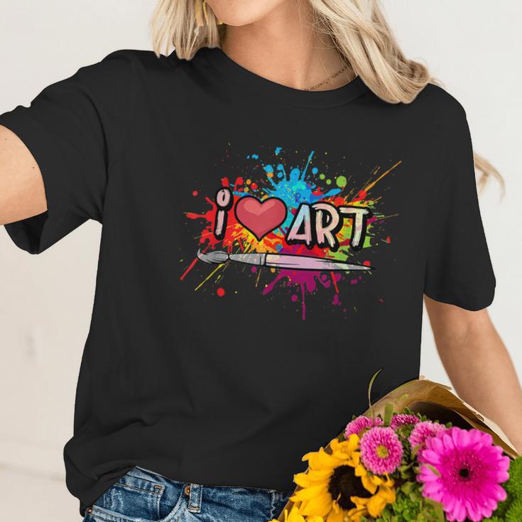 I Love Art Fun Colorful Future Artist And Crafts Christmas Women T-Shirt Gifts for Her