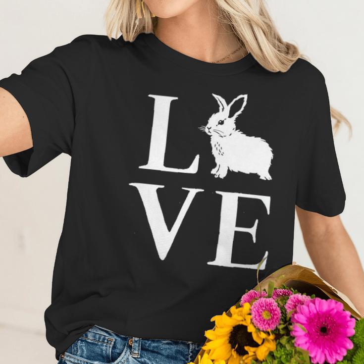 Womens Love Bunny Cute Adorable Easter Sunday Rabbit Women T-Shirt Gifts for Her