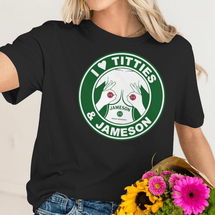 I Love Titties And Jameson Irish Whiskey Shirt Women T-Shirt Gifts for Her