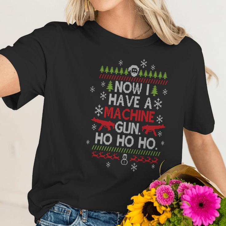 Now I Have A Machine Gun Ho Ho Ho Funny Christmas Women T-Shirt Gifts for Her