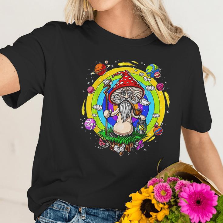 Magic Mushroom Psychedelic Hippie Fungus Fantasy Shrooms Women T-Shirt Gifts for Her