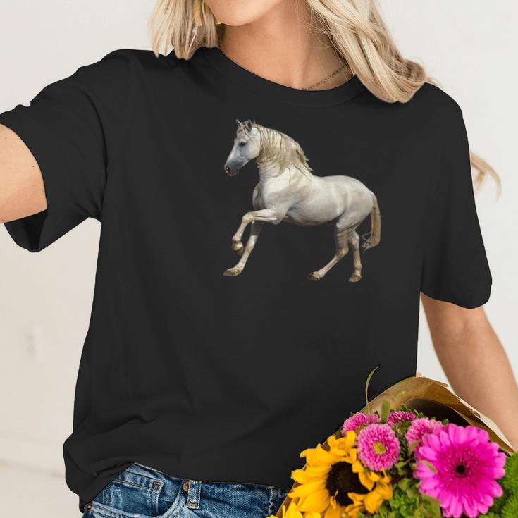 Majestic Wild Horse Stallion Photo Portrait Women T-Shirt Gifts for Her