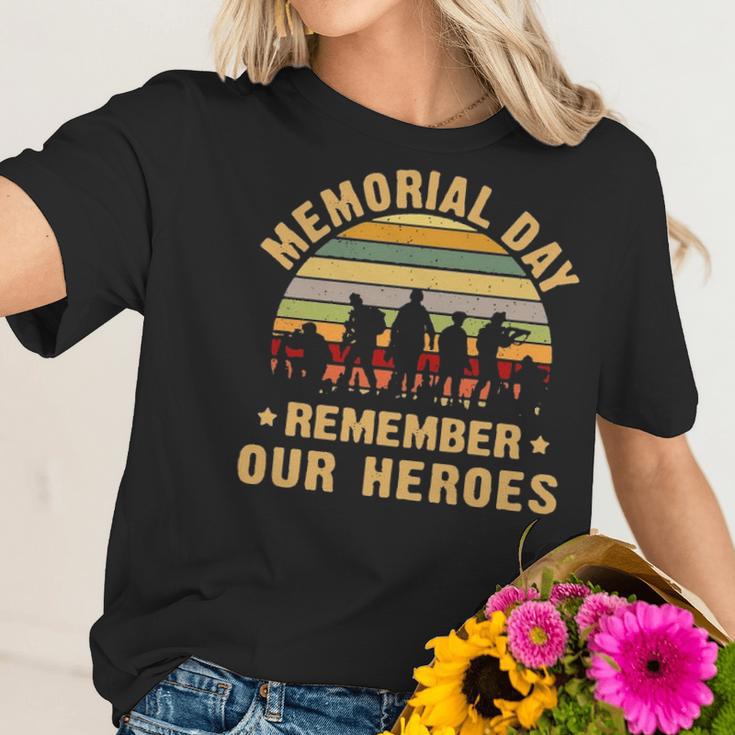 Memorial Day Remember Our Heroes Womens Triblend Scoop Women T-Shirt Gifts for Her