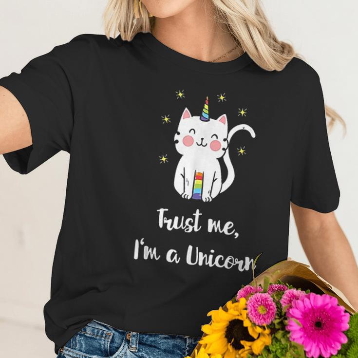 Meowgical Caticorn Rainbow Cat Unicorn Kittycorn Women T-Shirt Gifts for Her