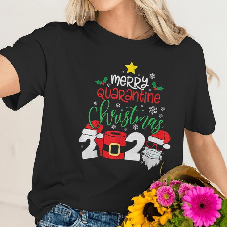 Merry Christmas 2020 Social Distancing Women T-Shirt Gifts for Her