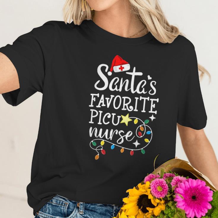 Merry Christmas Nurse Crew Rn Santas Favorite Picu Nurse Women T-Shirt Gifts for Her