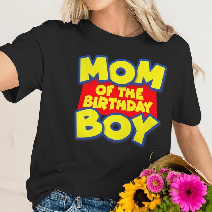 Mom Of The Birthday Boy Spoof Toy Logo Women T-Shirt Gifts for Her