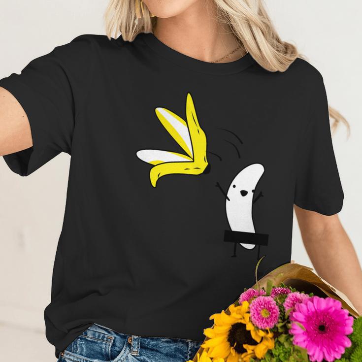 Lets Get Naked Banana Undressing Women T-Shirt Gifts for Her