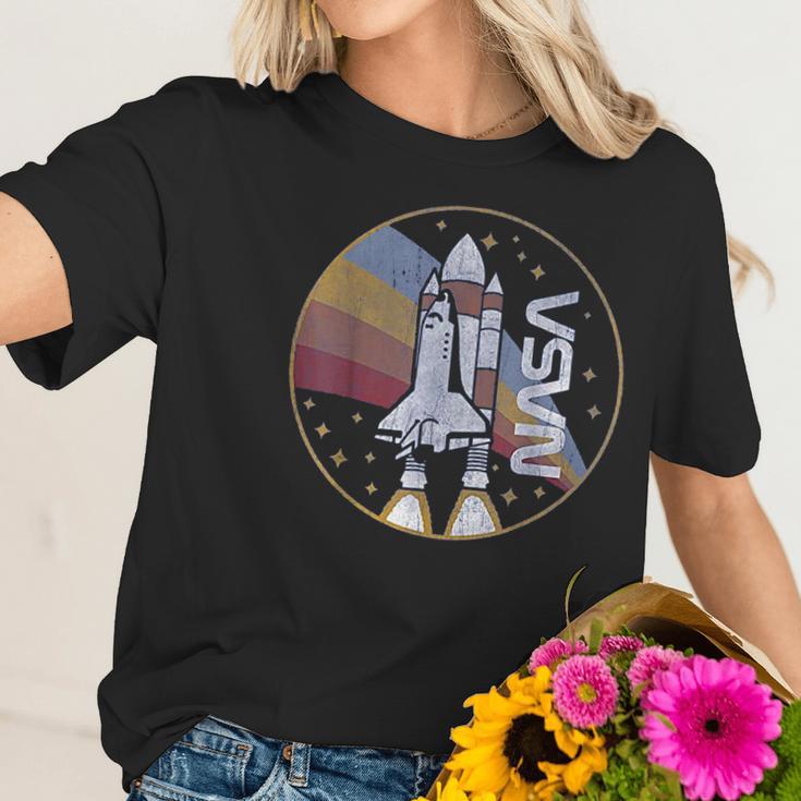 Nasa Shuttle Launch With Rainbow Women T-Shirt Gifts for Her