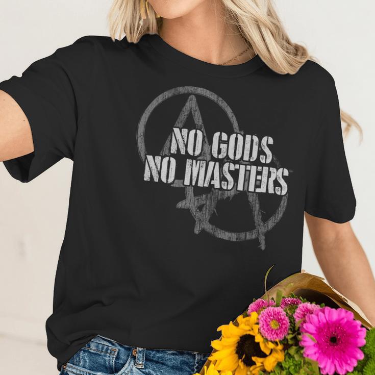 No Gods No Masters Anarchist Atheist Tee Women T-Shirt Gifts for Her