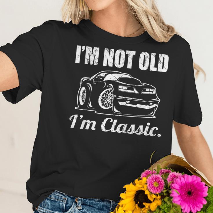 Im Not Old Im Classic Funny Seventies Muscle Car Cartoon Women T-Shirt Gifts for Her