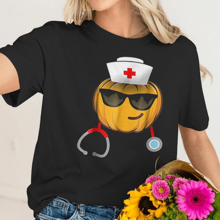 Nurse Halloween Emoji Women T-Shirt Gifts for Her